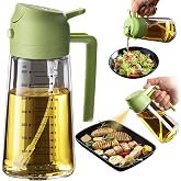 TrendPlain Mutfak i&ccedil;in 16 oz Yağ Dağıtıcı Şişesi - 2'si 1 Arada Zeytinyağı Dispenseri ve Yağ P&uuml;sk&uuml;rt&uuml;c&uuml; - 470ml Zeytinyağı Şi