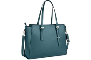 NEWHEY Laptop Bags for women Large Leather Handbags Ladies Laptop Tote Bag Business Work Shoulder Bag lightweight 15.6 Inch Green