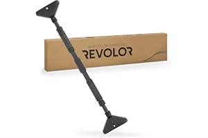 ‎REVOLOR REVOLOR Klimmzugstange für Türrahmen – ohne Bohren – bis 300 kg – mit Double-Gear-Verriegelung, Wasserwaage & Anti-Rutsch-Pads – für Training zuhause