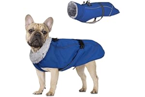 FADCAER Wasserdicht Hundemantel,Hund Wintermantel,Winddichte Warme Hundemantel Gemütlicher Hundejacke Winter mit Reflektierenden Welpen Winterweste für Welpen Kleine Mittelgroßen (XXL, dunkelblau)