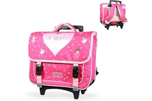 Bagtrotter - Cartable Primaire Fille 38 cm - Grand Rangement - Tons Rose - Différents Modèles & Licences