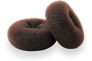 WACURRENTHYD Hair Donut Bun Maker, Ring Style Bun, 2PCS Chignon Hair Medium Doughnut Shaper for Short and Thin Hair (Medium, 3 Inch/Brown)