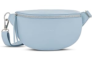 Expatrié Riñonera Mujer Azul Claro - Alice Small - Bolso Canguro de Cuero Vegano para Festivales, Viajes y Todos los Días - Bolsa de Cintura Elegante - Repelente al Agua