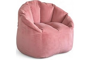 Aiire Sillon Puff Salon de Lujo - [85x85x75] Sofa Puf Moderno en Terciopelo Persa - Puffs con Relleno Incluido para Adultos o Decoracion Habitacion Juvenil - Bean Bag Chair Infantil XXL Rosado