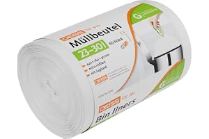 DEISS Soppåse 23–30 liter för Brabantia Touch Bin (storlek G), 40 stycken