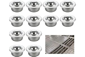 12 stycken kolstål kulrulla, Universal metall kullager, 15 mm kulrulla med stålkulrulla, för tunglastsappliceringar, 360° Svä