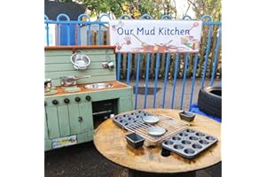 TIGER MOON THE TIGER MOON TRADING COMPANY LTD Outdoor Play Area Display Banner - Our Mud Kitchen Vinyl Banner - Preschool, Nursery, Primary School Outdoor Decoration (60 x 20 cm)