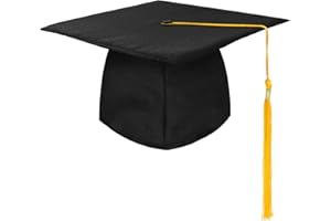 KEELYY Sombrero de Graduación, Birrete graduacion Adulto, Sombrero de Graduación Ajustable para Celebrar Graduación, 4 Colores - Amarillo