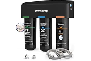 Waterdrop TSA Under Sink Water Filter System, 3-Stage High Capacity Water Filtration System, NSF/ANSI 42 Certified,Reduce PFAS, PFOA/PFOS, Reduce Lead, Chlorine, Bad Taste