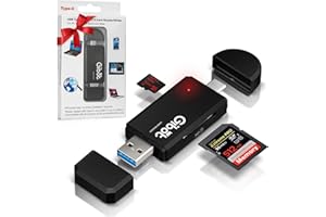Gibot 3.0 USB Type C Lecteur de Carte SD Adaptateur USB 3.0 Lecteur de Carte mémoire pour SDXC, MMC, Micro SD, Carte Micro SDHC pour Android, Macbook et PC Portable