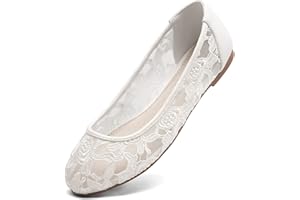 Greatonu Ballerine Donna Ballerine in Pizzo Scarpe Basse Comoda Ballerina Rotonda Slip-on in Pizzo