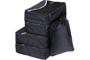 SWISSONA Koffer Organizer Set - 5 Packwürfel - Packing Cubes - Robust & Langlebig - Kofferorganizer - Rucksack Kleidertaschen - Travel Accessories - Backpacking Zubehör