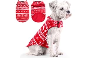 DURDIIY Abrigo para Perros Chaqueta cálida de Invierno Ajustable, Ropa para Mascotas Se Puede Usar en Ambos Lados, Navidad Mascotas suéter Abrigos y Chaquetas con Tiras Reflectantes para Perros (XL, Rojo)