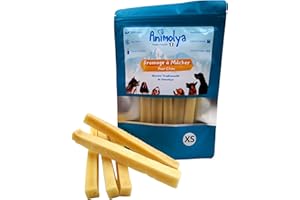 ANIMOLYA Friandises pour Chien - Bâton de Fromage à Mâcher - 100% Naturel - Barre Résistante - Occupation et Mastication - Hygiène Dentaire - Os Ludique et Sain (Taille XS - Lot de 5)