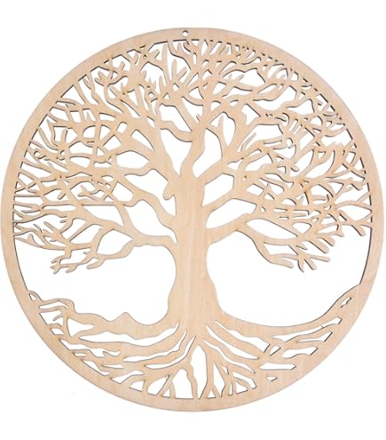 Levensboom wanddecoratie, houten hartvormige boom muurkunst interieur woondecoratie decoratief voor woonkamer, keuken of buitendecoratie