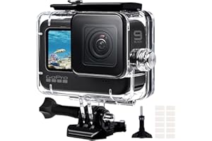 REDTRON wasserdichte Gehäuse für GoPro Hero 9/10/11/12/13, 60M Wasserresistente Tauchen Schutzhülle Gehäuse mit Schnellmontage Klammer & Anti-Fog-Einsätze für Gopro Hero 9/10/11/12/13 Action Camera