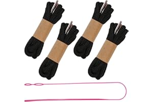 BOHUIZ 4 Pcs 53 Inch Drawstring Cords Universal Replacement Drawstring for Sweatpants, Replacement Clothing Drawstring with Easy Threader for Shorts Pants Jackets Hoodies Coats (Black)