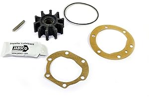 Jabsco 18653-001-P - Girante di ricambio marina (neoprene, sagoma I, profondità 7/8", guida spline #1, albero 15/32", 10 lame, diametro 2", inserto in ottone)