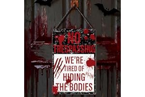 KENVORA Halloween Deko Outdoor Gruselige Metallschild - 20 x 30cm Halloween Dekoration Blutige Horrorschilder, Hängend Horror Tür Deko Grusel Türdeko Draußen für Garten Party Haus Haustür