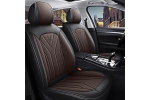 IBCEL Luxury Car Seat Covers Full Set 5 Seats for Hyundai Tucson Black Coffee Leather Car Seat Cover Front and Rear Seat Protectors