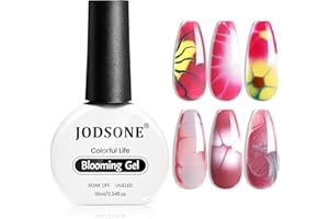JODSONE 10 ML Blooming Gel Smalto Semipermanente per Unghie Soak Off UV LED in Gel, Clear Marble, Stampa Floreale, Design Acquerello per Donna