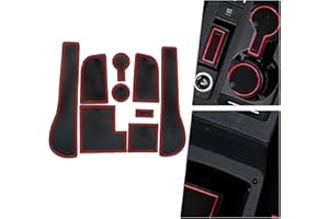 BIBIBO Tapis en caoutchouc antidérapant compatible avec Golf 7 7.5 R Line GTD GTI GTE Variant, accoudoir porte-gobelet, tapis de rangement, dessous de verre avec insert antidérapant, 9 pièces