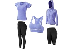 JULY'S SONG Yoga Kleidung Anzug 5er-Set Trainingsanzug Laufbekleidung Gym Fitness Kleidung