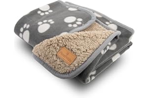 PawPride Dog Blanket – Super Soft Dog Blankets Large Washable - Fluffy Pet Blankets for Dogs Sherpa Textured Puppy Blanket – Large Size 80cm x 100cm (Dark Grey)
