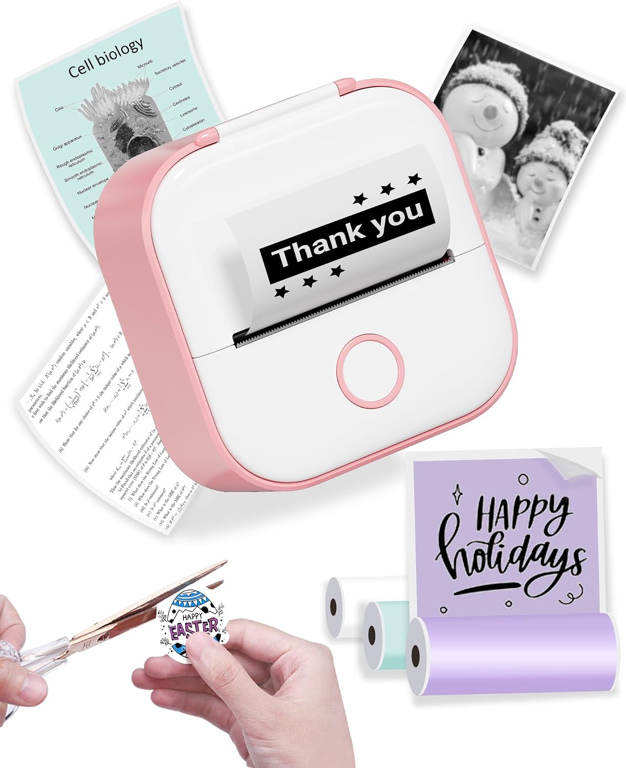 Phomemo T02 Impresora Multifuncion, Impresora Fotos Movil,Impresora Termica portátil para Estudio,Etiquetadora Adhesivas para el Día del Niño Cumpleaños,Impresora Pegatinas para teléfono y Tableta