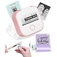 HUIJUTCHEN Mini stampante di Adesivi, Stampante Tascabile Portatile Stampante Termica con illuminazione a Colori Compatibile con Android/iOS per Diario, Memo, Note Regali per Bambini Compleanni