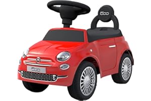 TURBO CHALLENGE - Fiat 500 - Trotteur - 119099 - Roues Libres - Rouge - 25Kg Max - Plastique - Piles Non Incluses - À Partir de 12 mois
