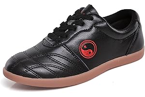 ForceRoute Chaussures de Taichi,Chaussures Art Martiaux,Chaussures de Taekwondo,Arts Martiaux Kung Fu Baskets Cuir,pour Homme et Femme,Unisexe,Léger,Non Slip,Respirant,pour Marche Fitness