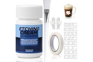 Samamoca Ätzpaste Für Glas，Glass Etching Paste，Ätzpaste Für Glas Farbig Für DIY Kreationen, Milchglastüren Und Fenster, Kunstwerke, Lampenschirme, Weingläser, Spiegel Usw 80G