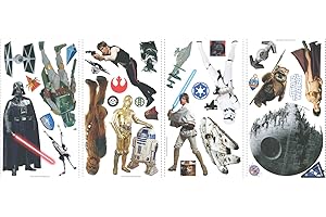 Star Wars RMK1586SCS Juego de Pegatinas de Pared Roommates, Black, Brown, Gray, Blue, Green, Red, Purple, Estándar