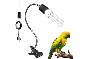 Fågellampa komplett set, klämlampa med UVB 2.4 fågellampa E27 23 W