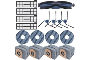 Geoviizon Zestaw części zamiennych do odkurzacza X10 Pro Omni Robot, 1 szczotka rolkowa, 4 szczotki boczne, 4 filtry zmywalne, 4 ściereczki do mopa, akcesoria