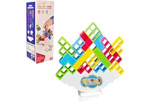 SUCETOY 16Pcs Tetra Tower Balance Building Toy for Toddler Tetra Tower Balance Game for 3 4 5 6 Year Old Boys Girls Swing Stack Balance Toy Age 1-6 Interactive Toy Montessori Toy Gifts for Boys Girls Age 3+