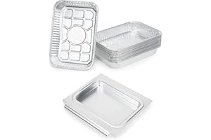 onlyfire Barquette Aluminium, avec 15pcs Plateau Jetable, 25 × 22,7 × 3,2 cm, pour les Barbecues à Gaz Weber Spirit II E210, S210, E220, S220 et Spirit II E310, E320, E330, S310, S320, S330