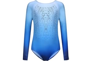 ‎TRUDGE trudge Kinder Turnanzug Gymnastikanzug Mädchen Leotard Langarm Trikot Training Dancewear Gymnastikbody Tanzbekleidung Wettkampf 3-12 Jahre