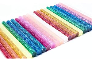 YKKJ 100 pièces Bâton de Colle Chaude 12 Couleurs， Thermofusible Couleur Paillette， pour Pistolet à Colle Chaude 7mm ，pour Décoration Créative Ecriture Sceau Réparation Bricolage