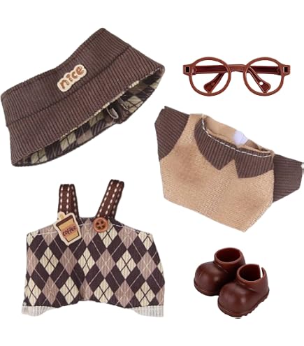 Set Di Vestiti Per Bambola Labubu 17/15cm - Outfit Completo Con Cappello E Borsa (Solo Abbigliamento, Non Include Bambola)