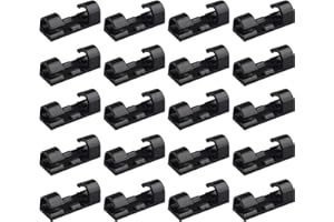 Futheda 20 Stück Kabelclips, Selbstklebend Kabelhalter, Schreibtisch Kabelklemme Set, Netzkabel, USB Ladekabel und Audiokabel Verkabelung, für Haus Auto Büro Kabelmanagement (Schwarz)