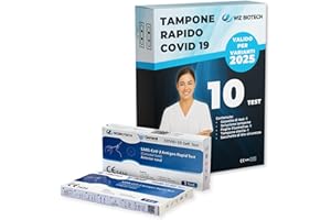 GENERAL MERCHANDISING Test Rapido COVID-19 Auto-Test Nasale – 10 Test Antigenici SARS-CoV-2 – CE 1434 – Rilevamento Varianti 2024/25 – Uso Domiciliare – Risultato in 15 Min