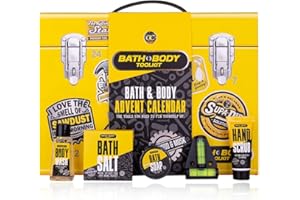 Accentra – Calendario dell’Avvento uomo con cosmetici e 24 prodotti per la cura – Calendario di Natale per la cura personale con lozione corpo, dopobarba, sapone, gel doccia etc