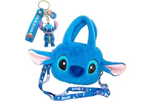 BOLYKI Stitch Plüsch Bag Umhängetasche, Stitch Kinder Umhängetasche Mädchen Handtasche Schultertasche Plüsch Geldbeutel Kindertasche Mädchen Spielzeug Plüsch kleine Tasche aus Plüsch Süße Umhängetasche