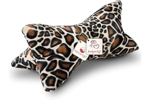 ‎NAVANGO Navango® Leseknochen mit Tiermuster in Giraffen Optik | Buchstütze mit kuschelweichem Bezug | ca. 40 x 18 cm | Nackenkissen bei 30° Waschbar | Universelles Buch Kissen | Nackenrolle Tablet Stütze