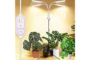 Secefeao Pflanzenlampen LED Vollspektrum 420 LEDs, Pflanzenleuchte Pflanzenlicht mit Ständer Pflanzen LED Wachstumslampe für Pflanzen mit Zeitschaltuhr 3 Farbmodi 10 Lichtstärken(420 LEDs Stand)