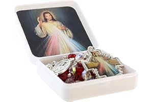 PALAIS DU ROSAIRE Palacio del Rosario de la Misericordia de Cristal y Medalla Santa Faustina Con Caja - Culto Cristiano en Vidrio