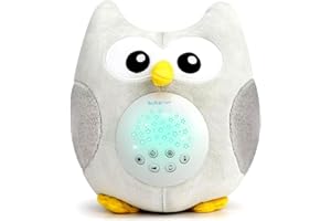 Smoczek uspokajający dla niemowląt aktywowany czujnikiem płaczu Sówka emitująca biały szum dla niemowląt od Bubzi Co, usypiacz dla dziecka, wyjątkowy prezent dla chłopca i dziewczynki, prezent na baby shower dla nowej mamy, przenośny uspokajacz dla dzieci