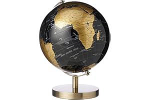 LESSER & PAVEY Globe Monde Petit & Pavey, Doré et Noir, 19 cm